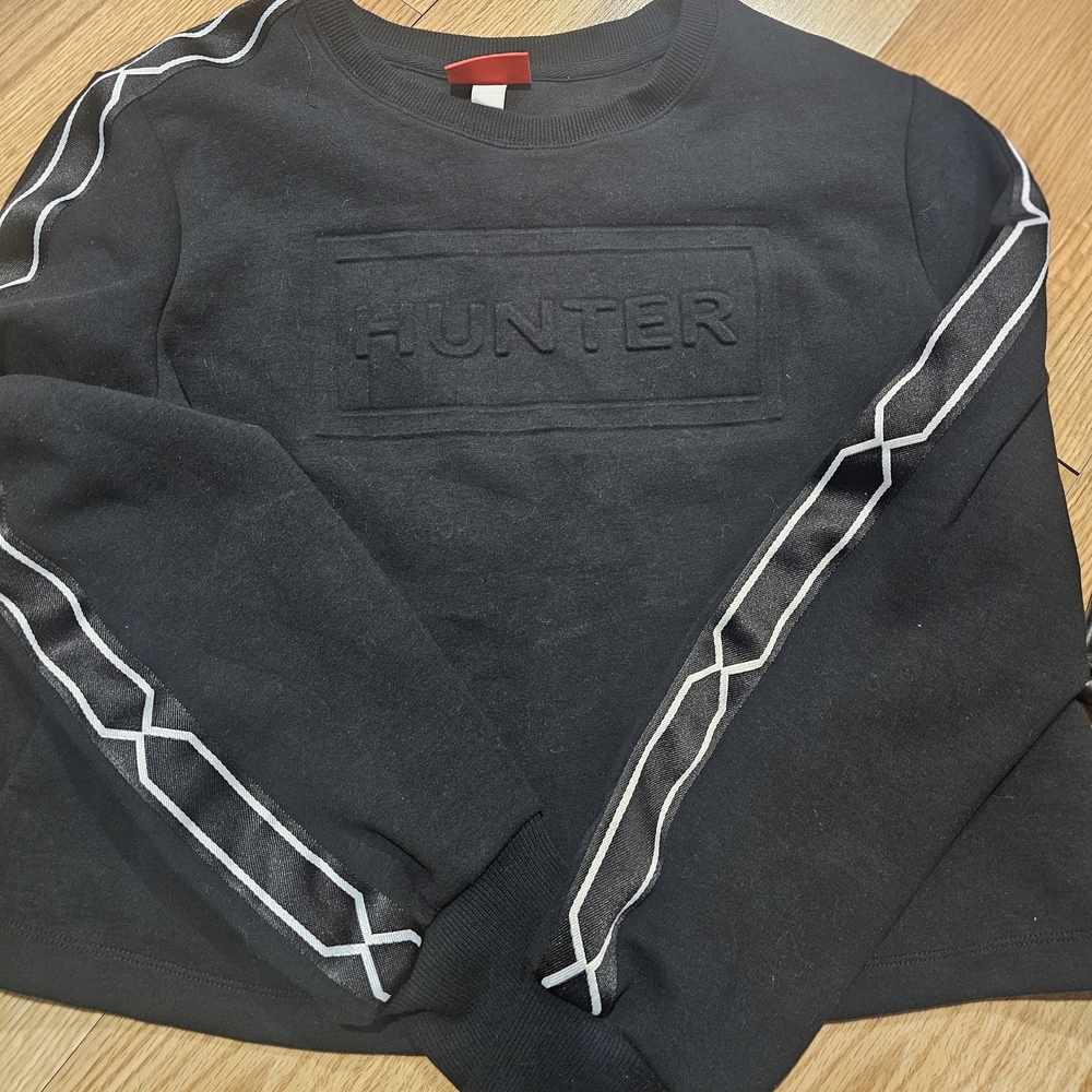 Hunter Black Sweatshirt with White Accents